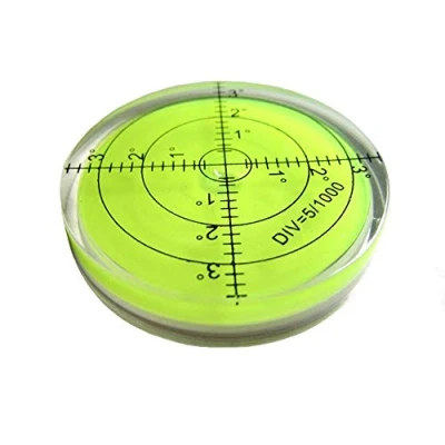 Immagine di Umei Livella a bolla orizzontale ad alta precisione, alloggiamento in acrilico, forma rotonda, 60 x 12 mm, per strumenti di misurazione e tribrachi, precisione 0,5 colore: verde