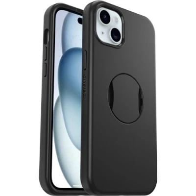 Immagine di Otterbox OtterGrip Symmetry Backcover per cellulare Apple iPhone 15 Plus, 14 Plus Nero Compatibile con MagSafe, Impugnatura integrata