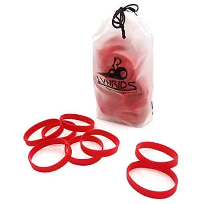 Immagine di LVNRIDS braccialetti in silicone vuoti 100 pezzi, elastici gomma per feste sportive Braccialetto Rosso L