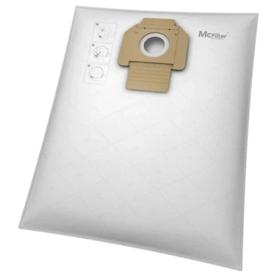 Immagine di McFilter 10 sacchetti per aspirapolvere in tessuto non adatti Bosch GAS 20 L AFC 15 1200 Professional come 2605411229 micropile multistrato tenuta polvere