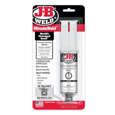 Immagine di J B Weld 50101 MinuteWeld siringa epossidica Semplice, 25 ml, Trasparente