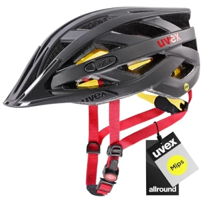 Immagine di uvex i vo cc MIPS, casco tuttofare leggero unisex, sistema ampliabile con luce a LED, titan, red matt, 52 57 cm