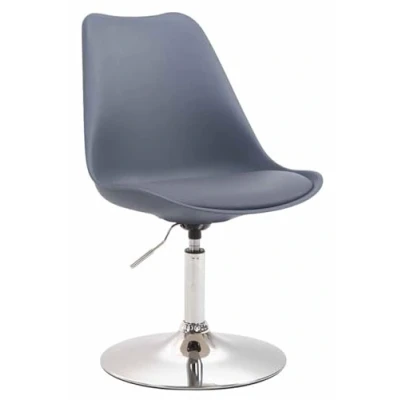 Immagine di CLP Sedia Pranzo Regolabile Maverick In Polipropilene I Design Rosa Scandinavo Base Tonda Metallo, Colore:grigio, Colore del telaio:cromo