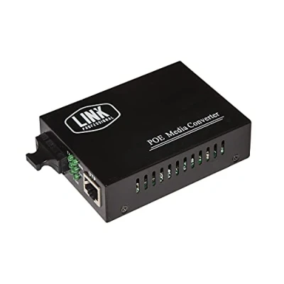 Immagine di Link LKMCPOE Media Converter Fibra Ottica Sc Duplex Singlemode Rj45 10/100 1310Nm Poe 802.3At 30W