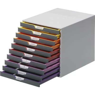Immagine di Durable VARICOLOR10 7610 761027 Cassettiera Grigio DIN A4, C4, Folio, Letter Numero cassetti: 10