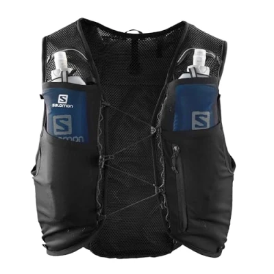 Immagine di Salomon Adv Hydra Vest 8 Gilet da Running con Flask Inclusi Unisex, Comfort e stabilità, Idratazione ad accesso rapido, Semplicità, Nero, XS