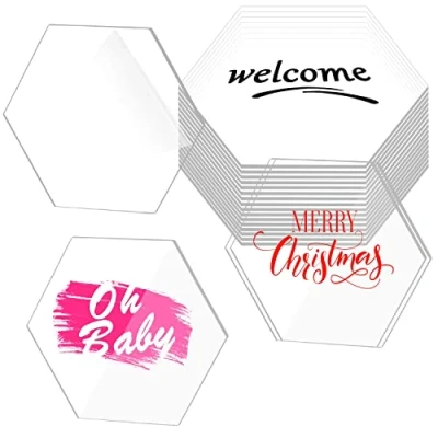 Immagine di Fogli Plexiglass Lastra Trasparente 3mm Esagono Lastre Su Misura Foglio Acrilico Plessiglas Pannelli per Progetti Fai Da Te Foto Cornici Scrapbooking (20 Pezzi)