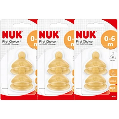 Immagine di Nuk lattice 10120014 Tette First Choice +, formato 1 (0 6 mesi) M, 3 pack (3 x 2er Blister)