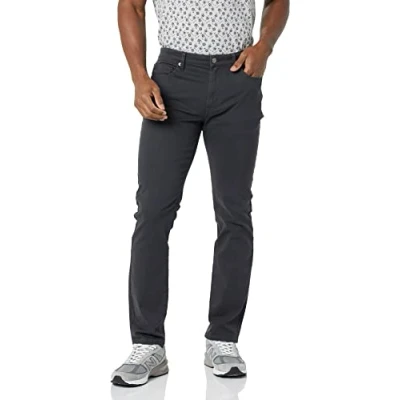Immagine di Amazon Essentials Pantaloni in Twill Elasticizzati con 5 Tasche Slim Uomo, Carbone, 31W / 32L