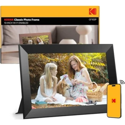 Immagine di KODAK Cornice digitale WIFI 10.1 Pollici, IPS Touch Screen, condividi foto e video tramite mail APP, portafoto con Auto rotazione, Calendario, Sveglia, tempo metereologico