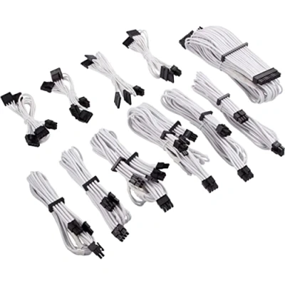 Immagine di Corsair Pro Kit Cavi per Alimentatori Protetti Singolarmente con Guaina Type 4 Gen Premium Bianco