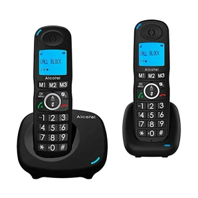 Immagine di Alcatel XL535 Duo Telefono Cordless DECT per Anziani 2 Portatili, Grandi Tasti e Ampio Display Retroilluminato, Blocco Chiamate Indesiderate, Vivavoce, 3 di Memoria Diretta