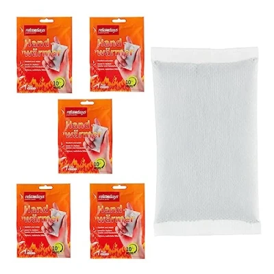 Immagine di Relaxdays Reaxdays Scaldamani Riscaldanti, Scalda Mani e Piedi, Set 5 Paia, Calde per 10 h, USA Getta, Autoriscaldanti, Bianco