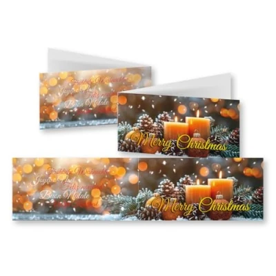 Immagine di Edition Colibri 10 biglietti di Natale panoramici, XL, con busta, set Natale, senza testo, classici, nostalgici, pieghevoli, multilingue (11160)