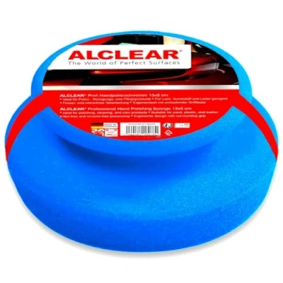 Immagine di ALCLEAR International 5713050M Spugna Professionale per Lucidatura a Mano di Auto, 130 x 50 mm, Listello Impugnatura Sui Lati, Cere, Lucidi, Superfici Verniciate, Set