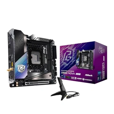 Immagine di ASRock Intel Core Ultra Z890 LGA1851 RL ILM Mini ITX Scheda Madre Phantom Gaming Z890i Nova WiFi 7 DDR5 9466 MHz 128 GB