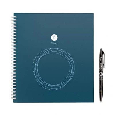 Immagine di Rocketbook Wave Taccuino Digitale, 80 Pagine, Quaderno, Riutilizzabile, Copertina Rigida, Smart Notebook con Penna Pilot Frixion, a Spirale Compatibile i Sistemi Cloud