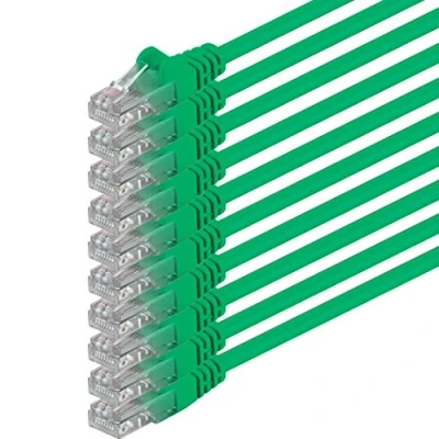 Immagine di 0,5m verde 10 pezzi Rete Cavi Cat6 CAT 6 250MHz non contiene alogeni compatibile con 5e / CAT6a CAT7 100 1000 10000 Mbit s per switch, router, modem, Patchpannel, Access Point, pannelli di permutazione
