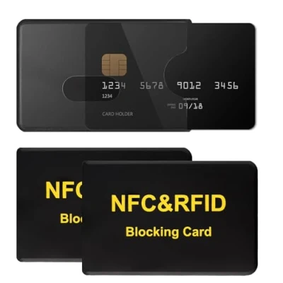 Immagine di 3 Pezzi Custodia Carta di Credito,Porta Carte Credito Schermato Porta Bancomat RFID Trasparente,Proteggi Contactless Raccoglitore Antifurto E NFC