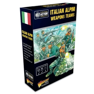 Immagine di Warlord Games Italian Alpini Weapons Teams miniature in scala 28 mm per Bolt Action altamente dettagliate della Seconda Guerra Mondiale Wargaming da tavolo