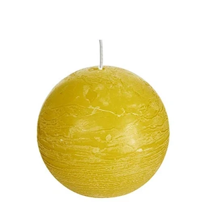 Immagine di Spaas 6 candele a sfera rustiche non profumate, 80 mm, ± 24 ore, colore: giallo autunnale