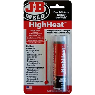 Immagine di JB Weld HighHeat 8297 DEU Stick in metallo epossidico resistente al calore per lavori ad alte temperaturE