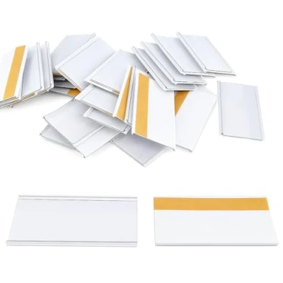Immagine di 100 pezzi porta etichette autoadesive (30 mm x 70 mm), adesivi singoli mm, poster per prezzi, adesive bianche