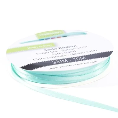 Immagine di Iris Ohyama Ribbon Lyon Wired Nastro di Raso, Verde (Acqua), 3 mm x 10 m