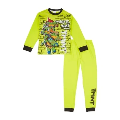 Immagine di Teenage Mutant Ninja Turtles TMNT pigiama per bambini, in cotone ragazzi, tartarughe ninja, idea regalo, Verde, 6 7 Years