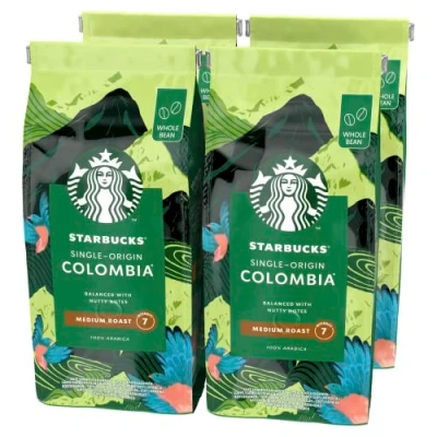 Immagine di STARBUCKS Single Origin Colombia Caffè in Grani Tostatura Media, 4 Sacchetti da 450g (1,8kg)
