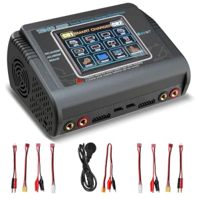 Immagine di HTRC T240 DUO RC Bilancia caricabatteria/scaricatore per Lilon LiPo LiFe LiHV NiCd NiMH PB Smart Battery Dual Multi caricabatterie AC 150W / DC 240W 10A