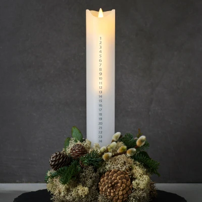 Immagine di Sirius Candela LED Sara Calendar, bianco/argento, altezza 29 cm