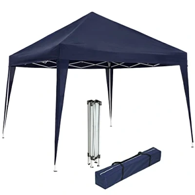 Immagine di tectake® Gazebo da Giardino Regolabile, Padiglione Esterno Resistente con Telaio in Acciaio, Esterno, Impermeabile, ai Raggi UV, 300 x 255 cm Blu