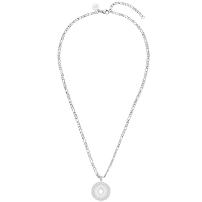 Immagine di Purelei® Collana Lolani, da donna in acciaio inossidabile, resistente all&#039;acqua con pendente intagliato, Lunghezza regolabile 40 45 cm, Regalo per (Argento)