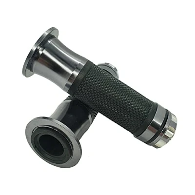 Immagine di one by Camamoto cod. 77344316G kit set coppia manopole verve colore nero/titanio compatibile con moto e scooter,con grip ottimale prodotto di facile installazione,ø sx 22mm / dx 25mm lungh. 135 mm