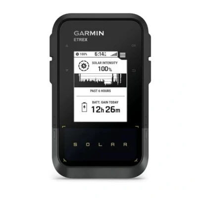 Immagine di Garmin eTrex Solar, GPS portatile, Ricarica solare, Autonomia potenzialmente infinita, multi banda, Display da 2,2&quot;, Explore, Bussola elettronica, Geocaching Live, Black