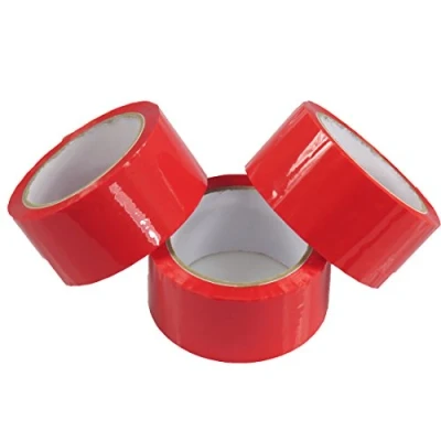 Immagine di Triplast 48 mm x 66 m, a basso rumore imballaggio nastro, colore: rosso (Confezione da 3)