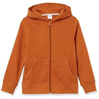 Immagine di Amazon Essentials Felpe con Cappuccio Foderate in Pile Cerniera Bambini e Ragazzi, Marrone Chiaro, 9 Anni