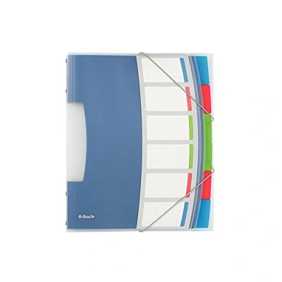 Immagine di Esselte 624029 Libro monitore, Formato A4, 6 scomparti indicizzati, Chiusura a elastico, Polipropilene, Traslucido, VIVIDA