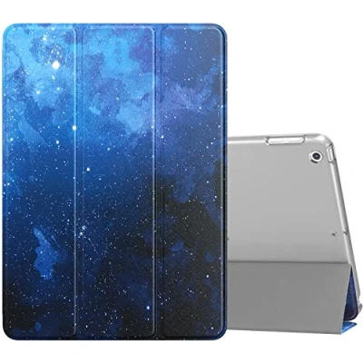 Immagine di MoKo Smart Cover per iPad 9.7&quot; 6 Generazione 2018/2017 Ultra Sottile Leggero Custodia con Funzione di Auto Sveglia/Sonno Retro Semi Trasparente Rigido, Cielo Stellato Blu