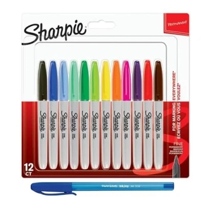 Immagine di Sharpie PaperMate Set di pennarelli indelebili, punta fine, confezione da 12