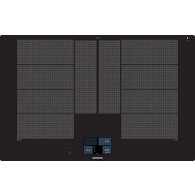 Immagine di Siemens EX801KYW1E Piano cottura da 79,2 cm, compatibile con Smart Home Connect/VarioInduzione Plus/VarioMotion/Sensore di Plus 5 livelli temperatura, colore Nero