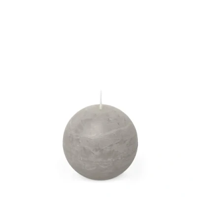 Immagine di Spaas Candela a sfera in stile rustico, 80 mm, 24 ore, grigio chiaro