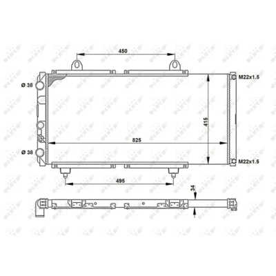 Immagine di NRF 52152 Radiatore motore Alluminio 825 416 34 Alette di raffreddamento montate meccanicamente FIAT: Ducato I Van, Panorama mister auto,