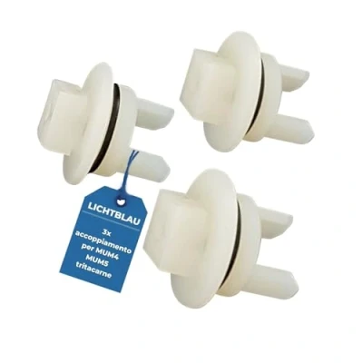 Immagine di Lichtblau Set di 3 frizioni 020470 418076 per tritacarne Bosch I accoppiamento in plastica adatto MUM4, MUM5, MFW15 e MUZ4FW frizione albero motore ricambio