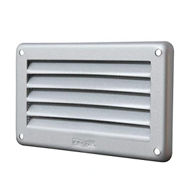 Immagine di La ventilazione GAL106R Griglia di rettangolare in Alluminio Argento, da Sovrapporre, con rete antinsetti. Dimensioni 100x60 mm