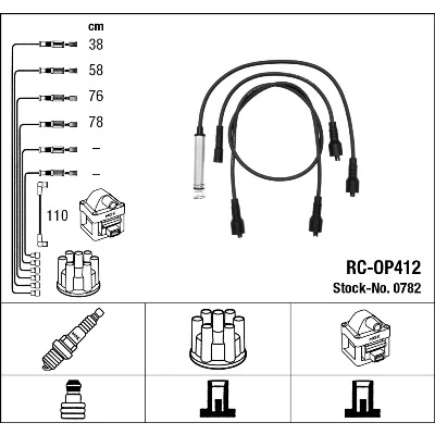 Immagine di NGK 0782 Kit Cavi Accensione 5 OPEL: Frontera A Sport SUV Cabrio