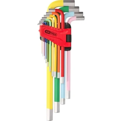 Immagine di KS Tools, Chiave esagonale, Set di chiavi quadrate extra lunghe, esagonali, misure in pollici, 14 pezzi