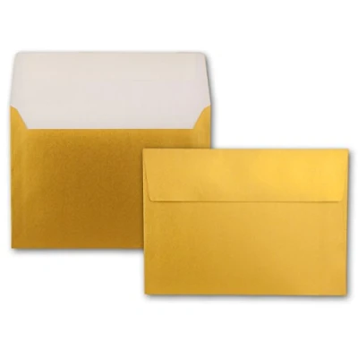 Immagine di 50 buste per lettere, formato DIN C5, 16,2 x 22,9 cm, chiusura adesiva, lucide grandi inviti e biglietti