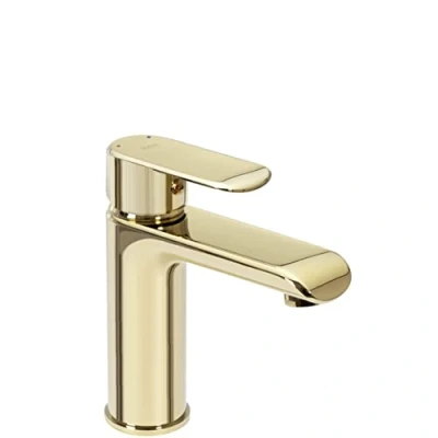 Immagine di Rea BLOOM GOLD RUBINETTO LAVABO BASSO Miscelatore da bagno in ottone monocomando caldo e freddo regolabile (Oro)